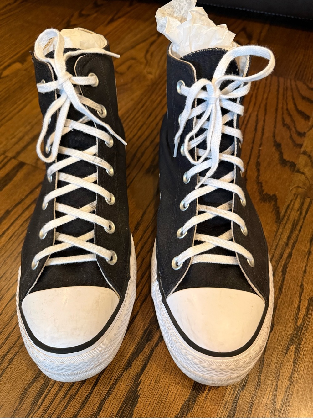 EUC Converse Black High-Top Canvas Sneakers - size 11 women (9 men)
